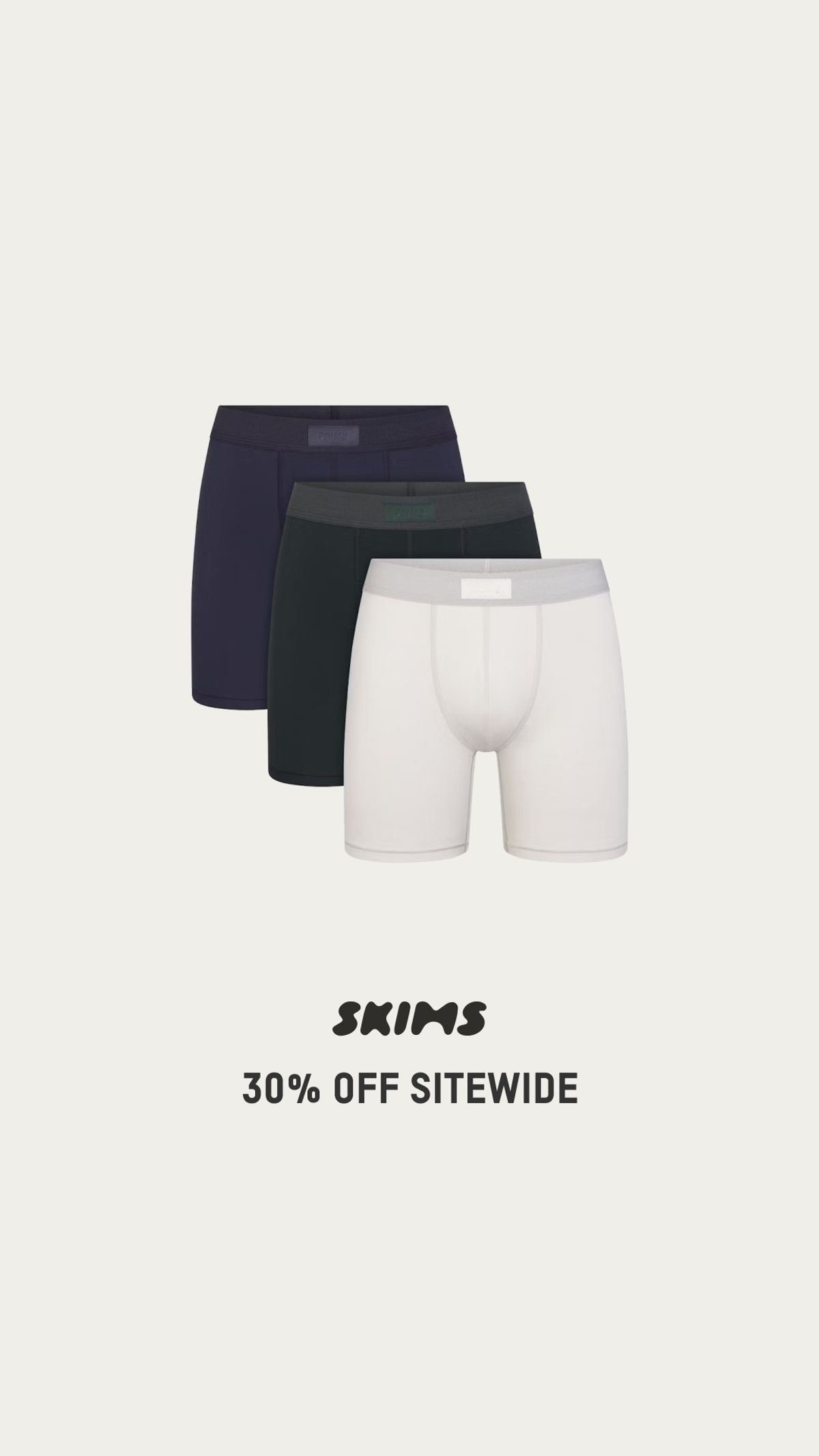 SKIMS boxer briefs with archived sale offer