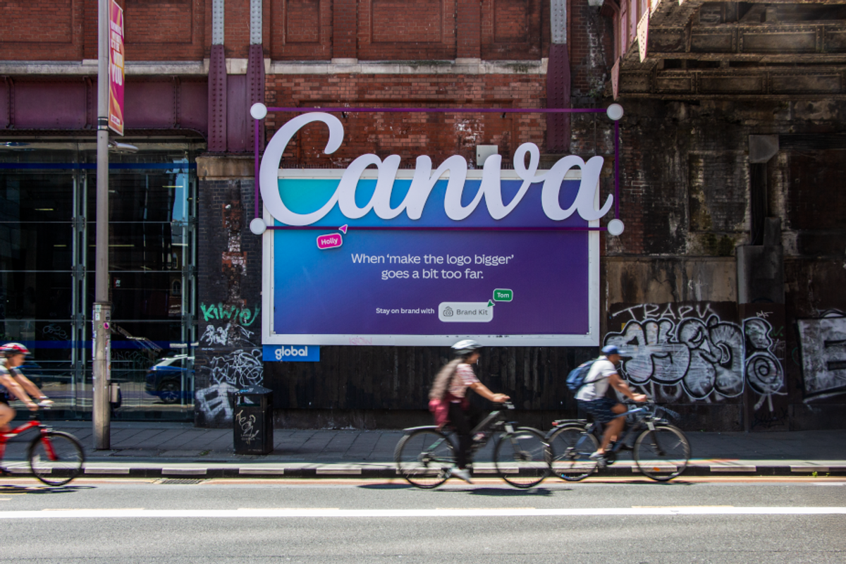 Canva billboard at Waterloo Station