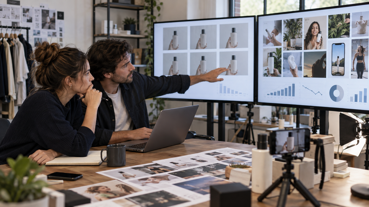 A DTC marketing lead and agency strategist diagnose a paid-ad production bottleneck