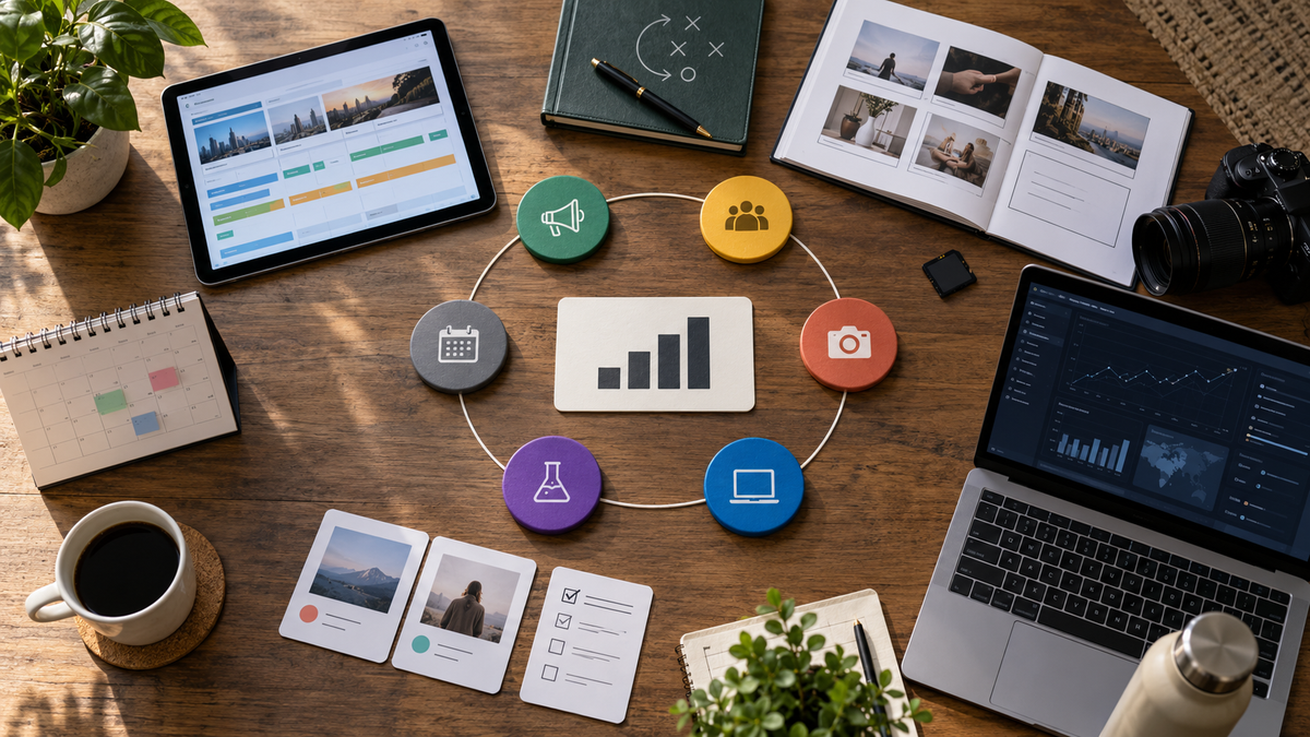 A complete marketing budget divided across agency strategy, media, creative production, software, testing, and internal time