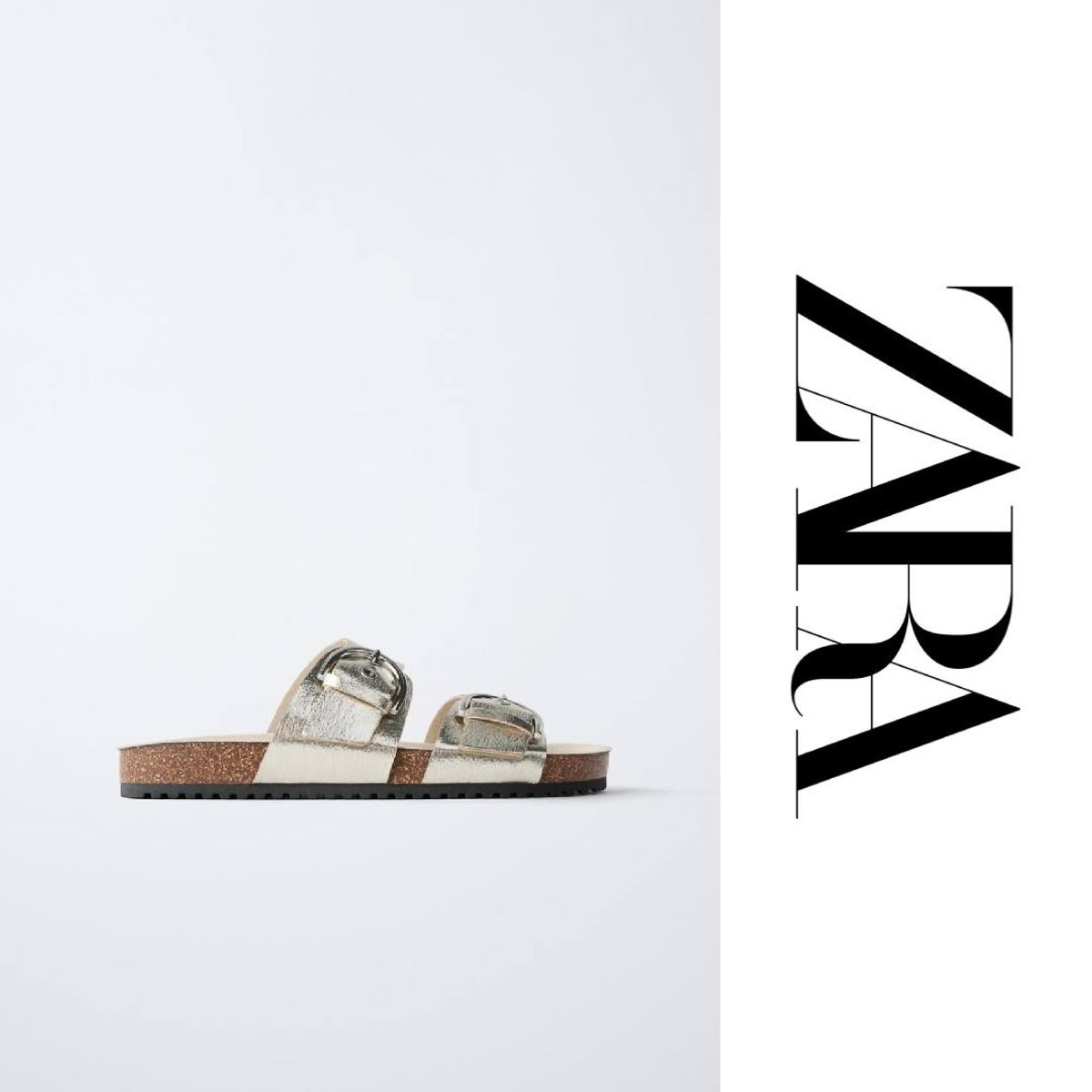 Zara metallic buckle sandal