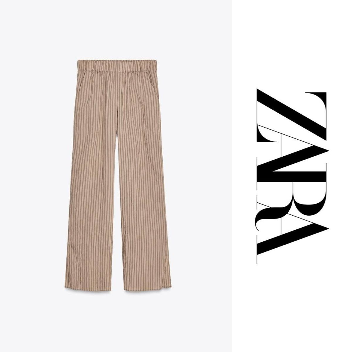Zara striped wide-leg trousers