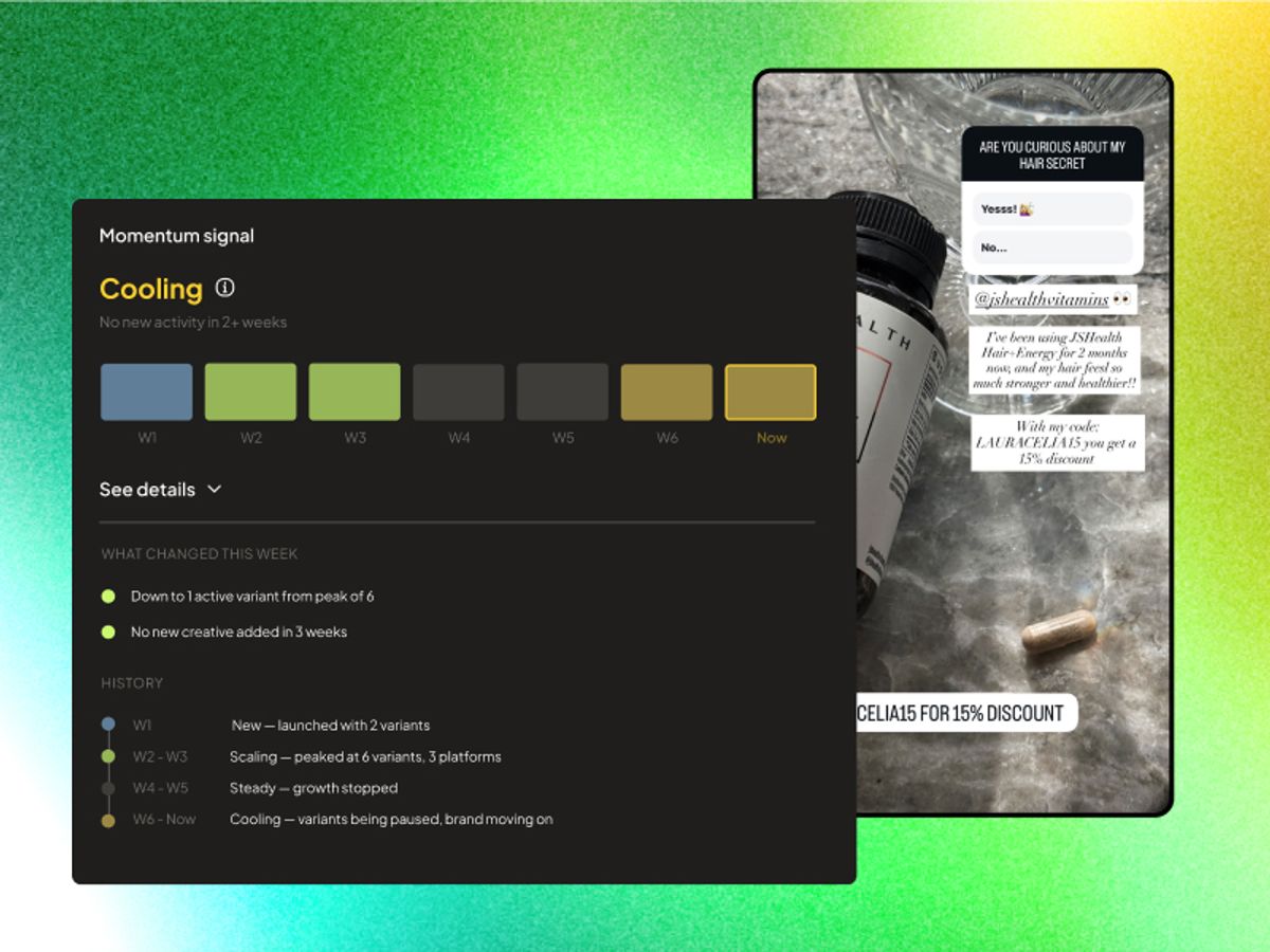 Momentum Signal on a JSHealth Vitamin ad