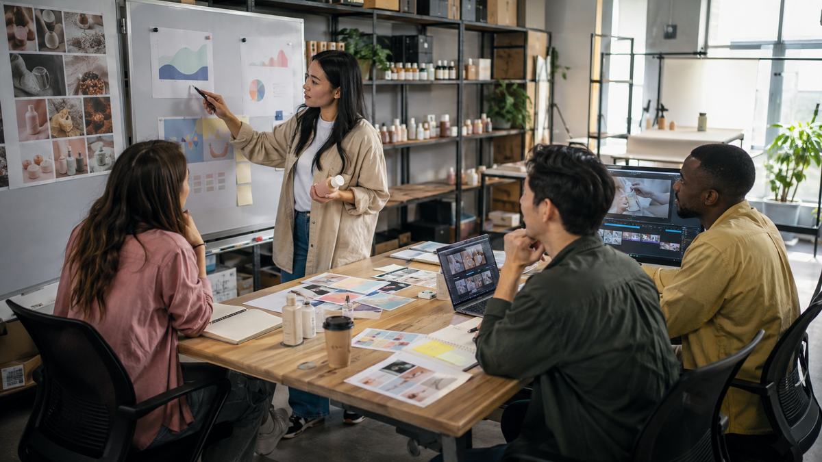 An internal DTC growth lead transfers product and commercial context to external agency specialists