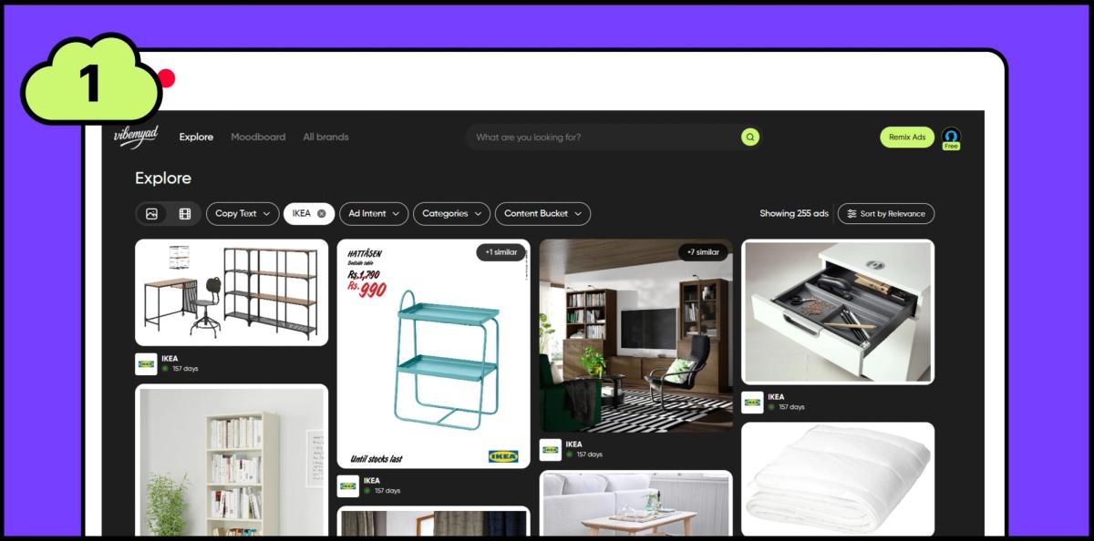 Step 1 : Choose inspiration from ad library