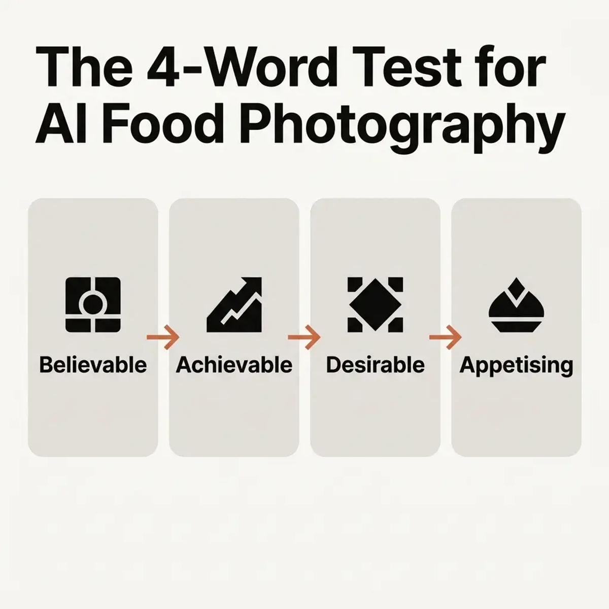 Four-word Test for AI Food Photography