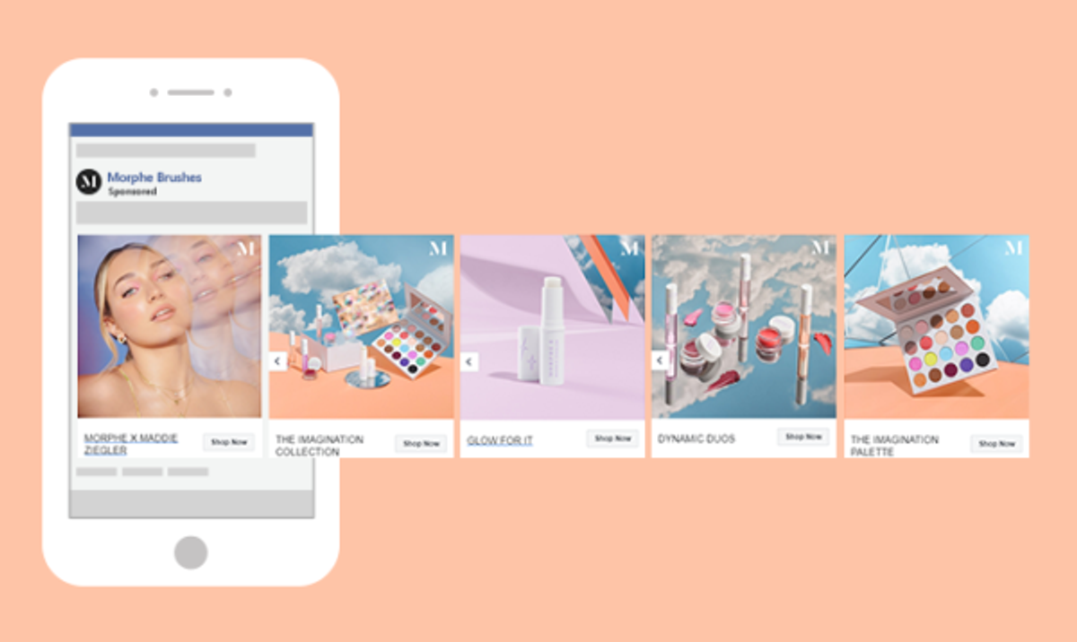 Morphe carousel example showing the available cards