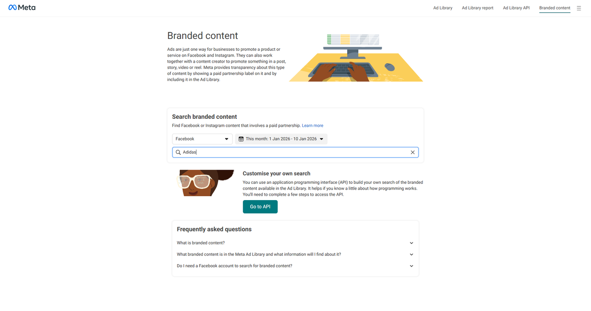 Branded Content in Meta Ad Library