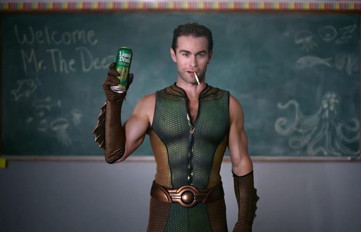 Collaboration of Liquid Death with Deep, a fictional character from webseries, “The Boys”. Retrieved from Liquid Death on June 11, 2024