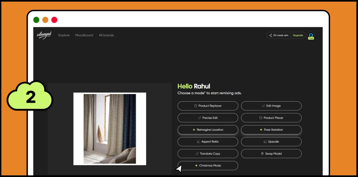 Step 2: Select Christmas Mode from prompt library