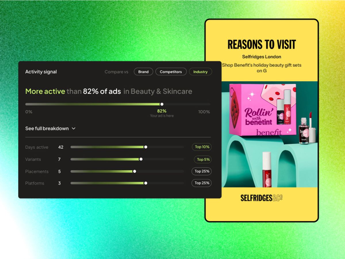 Activity Signal on a Selfridges Ad