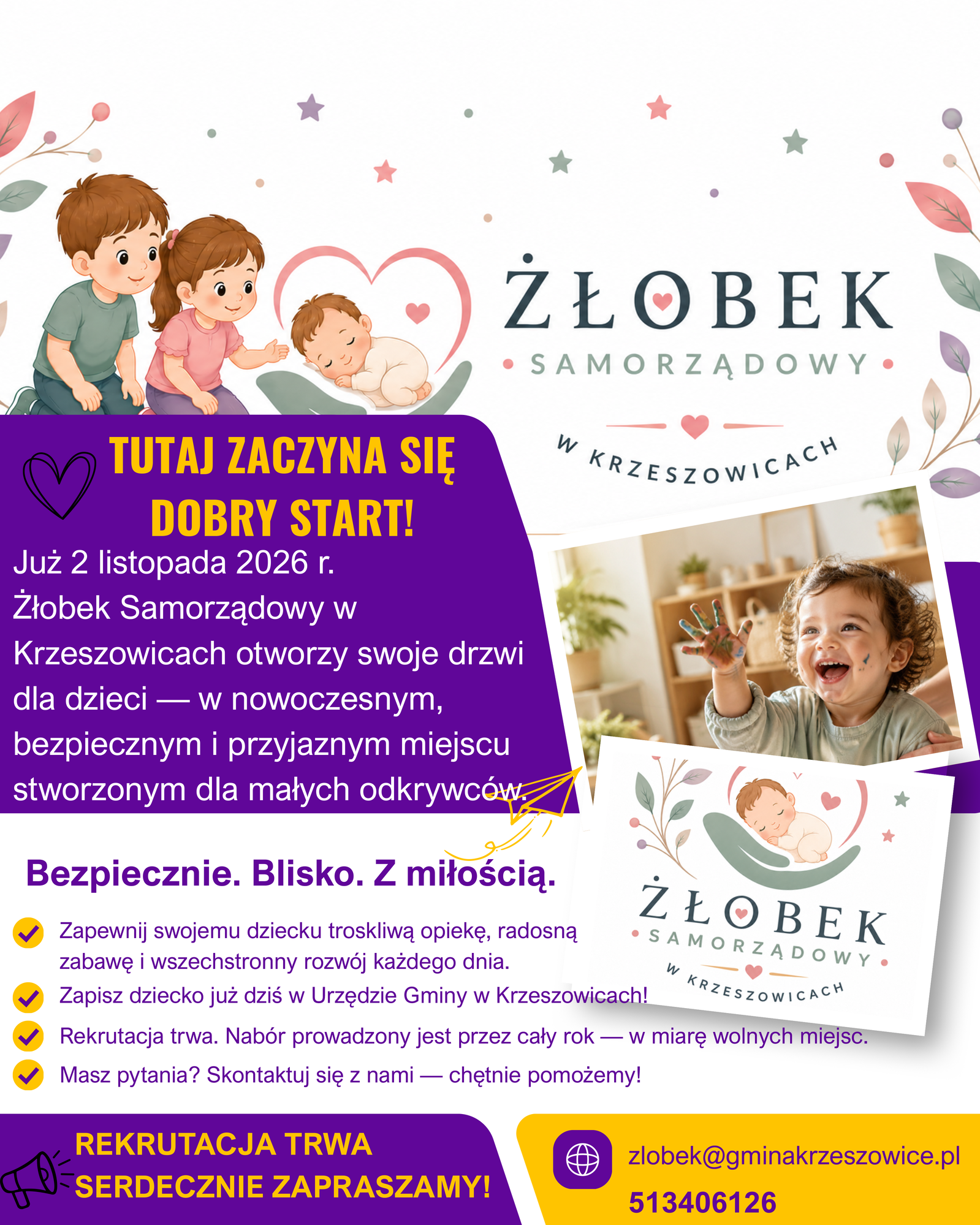 Ulotka Żłobka Samorządowego w Krzeszowicach