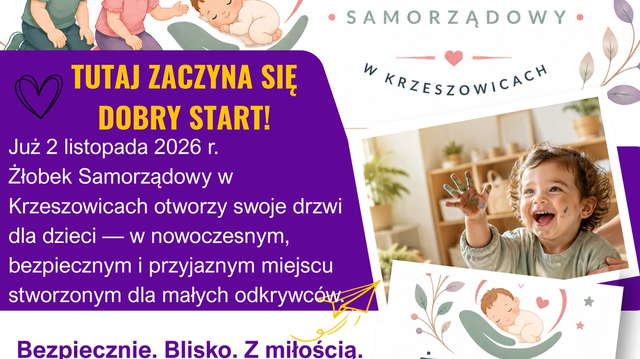Ulotka Żłobka Samorządowego w Krzeszowicach