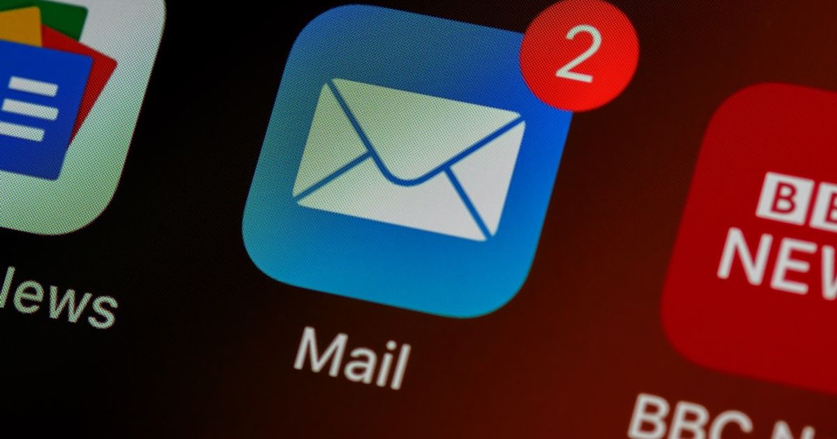 closeup of mail app icon on phone