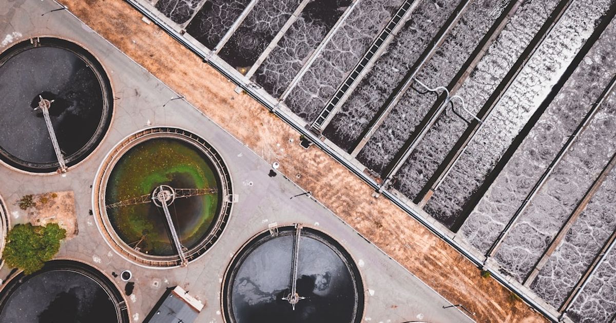 top view of concrete structures