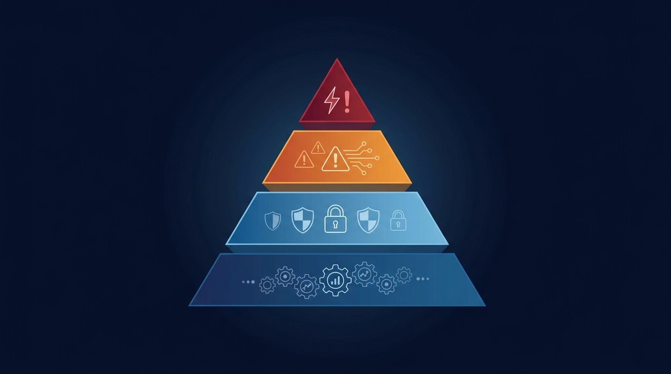 Four-tier AI risk pyramid from minimal to unacceptable risk