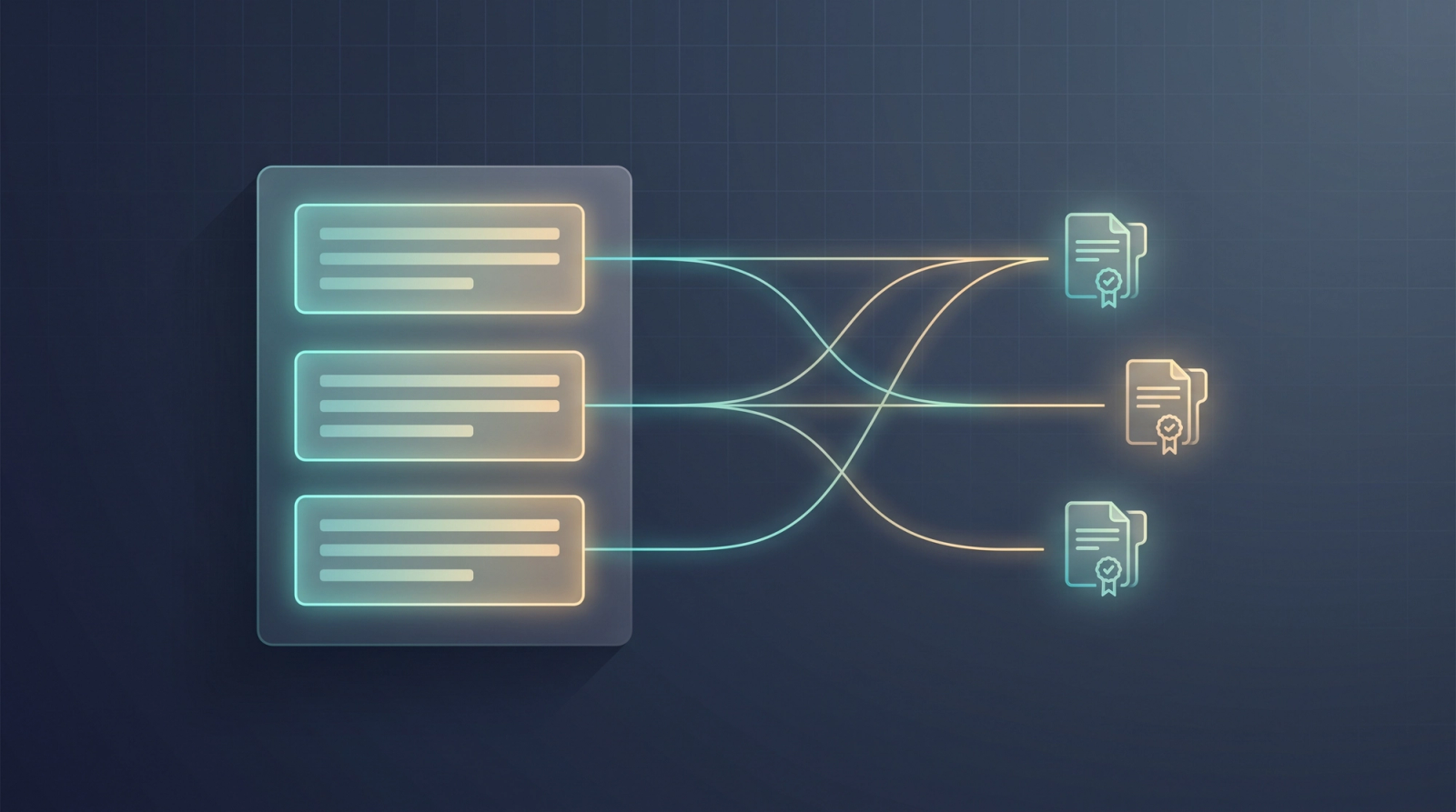 AI answer panel with citations tracing each statement back to an approved source document