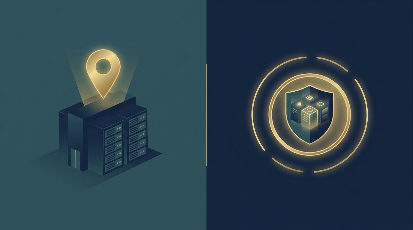 Data residency location pin compared with data sovereignty legal boundary