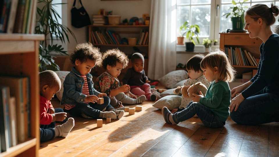 Kinderen van verschillende achtergronden spelen samen op de groep