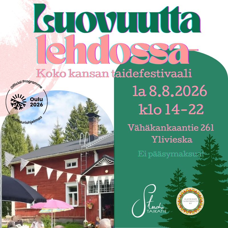 Luovuutta lehdossa - koko kansan taidefestivaali la 8.8.2026