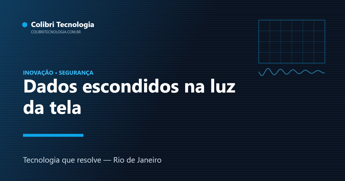 Ilustração de tela emitindo dados por luz e som invisíveis