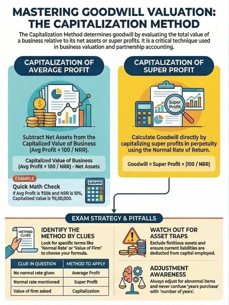 Capitalization Method of Goodwill Valuation — Comprehensive visual summary and infographic
