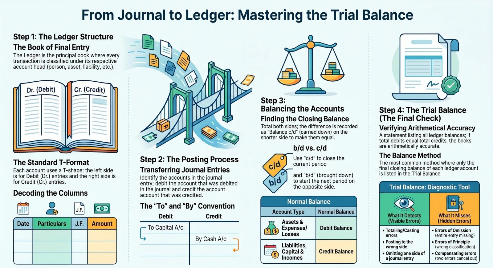 Ledger and Trial Balance Class 11 Accountancy – Posting, Balancing and Preparation