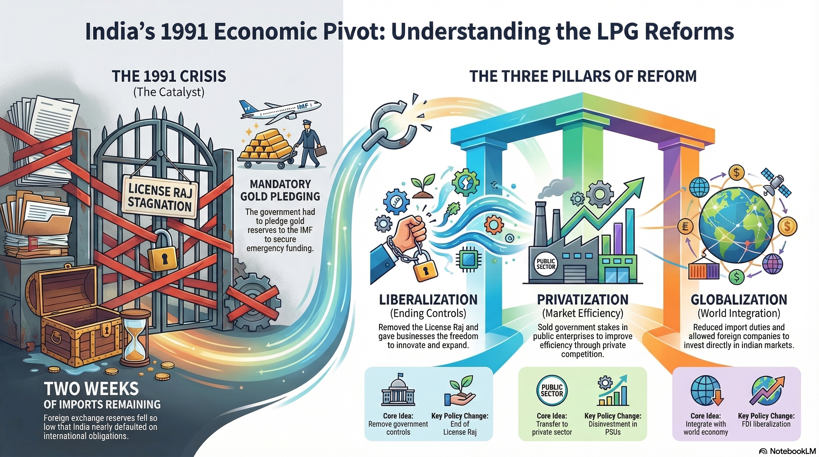 India's 1991 LPG Reforms Explained: Liberalization, Privatization & Globalization