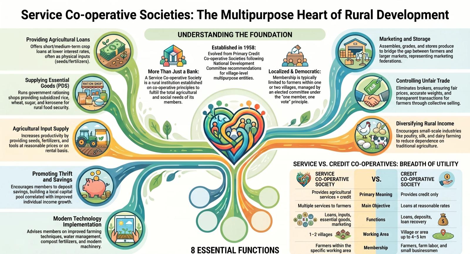 Service Co-operative Society Class 11 – Meaning, Features, Functions and Rural Development Role
