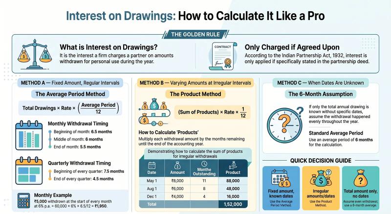Interest on Drawings: Average Period & Product Method Explained (with Examples)