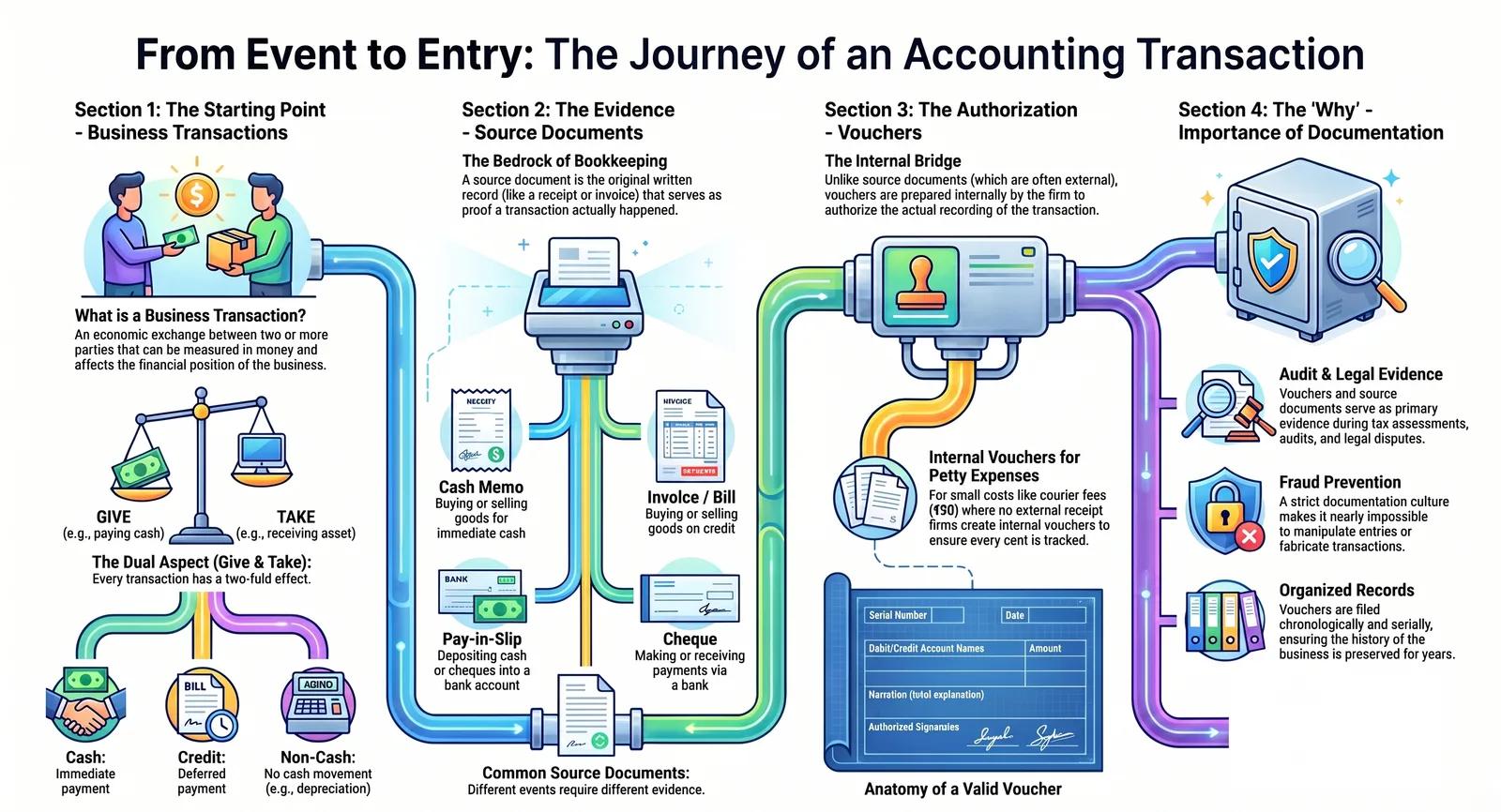 Business Transactions and Source Documents in Accounting – Class 11 Explained