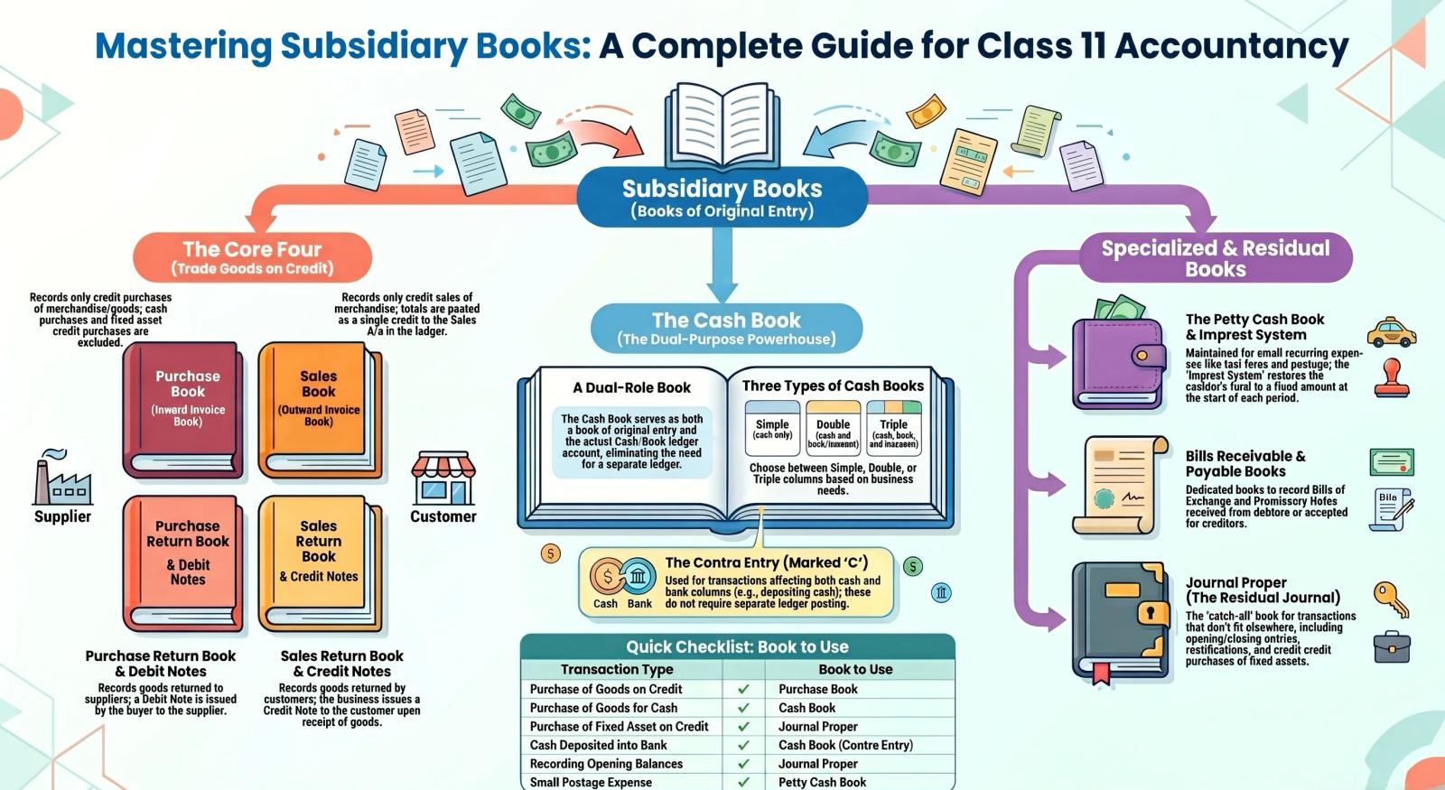 Subsidiary Books Class 11 Accountancy – Purchase Book, Sales Book, Cash Book Explained