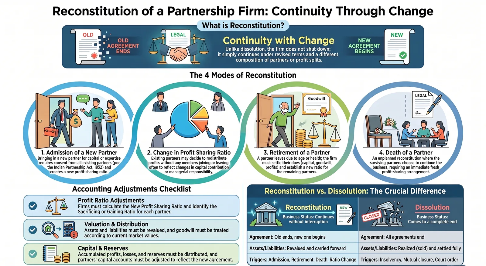 Reconstitution of a Partnership Firm: Meaning & Modes (2026 Guide)