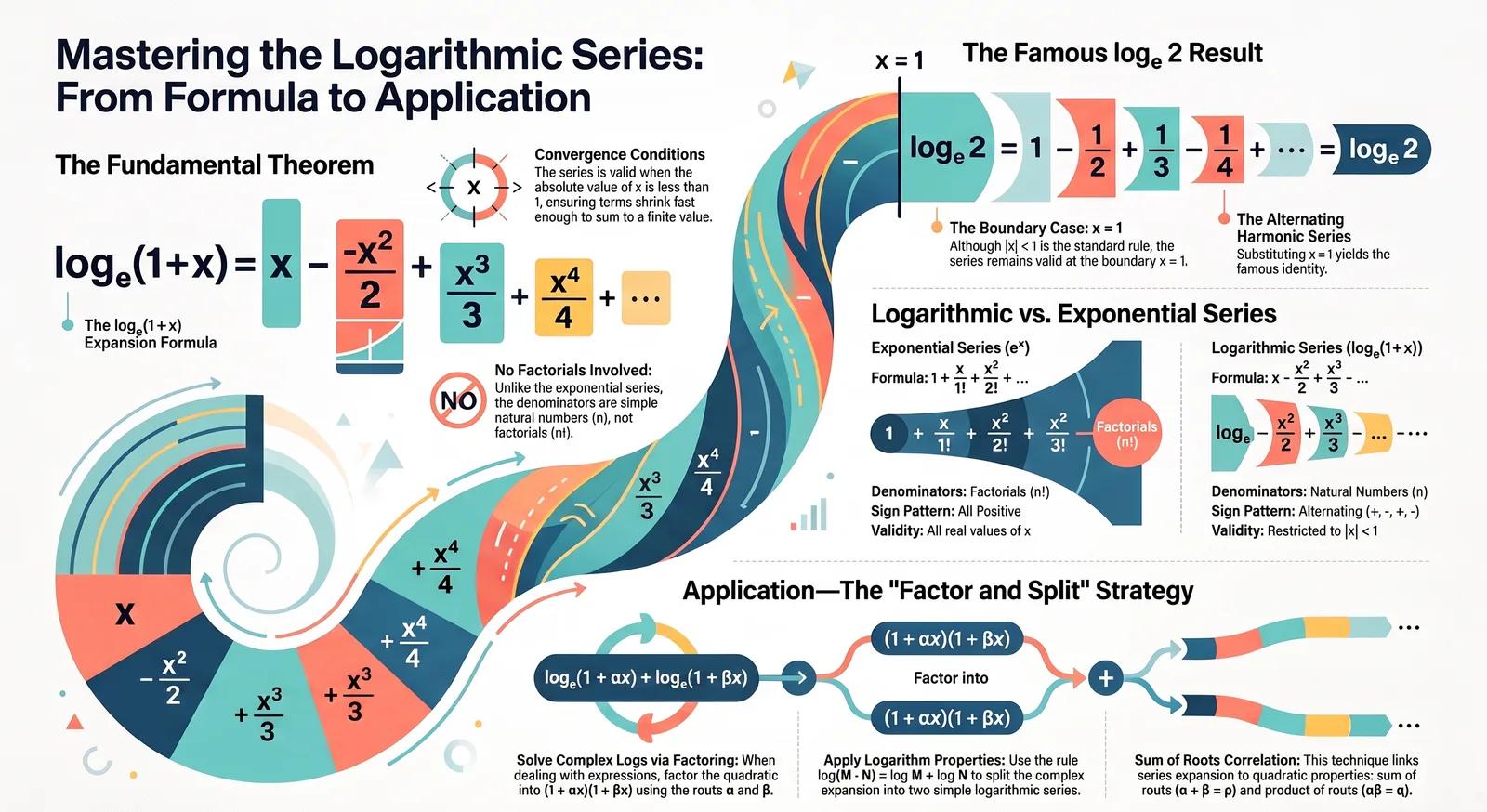Logarithmic Series: loge(1+x) Expansion, Formula & Solved Examples (Class 11 Maths) cover image