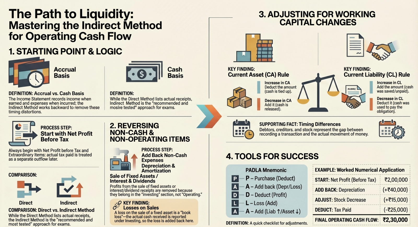Cash Flow Statement Indirect Method: Operating Activities Step by Step — Class 12 Accountancy