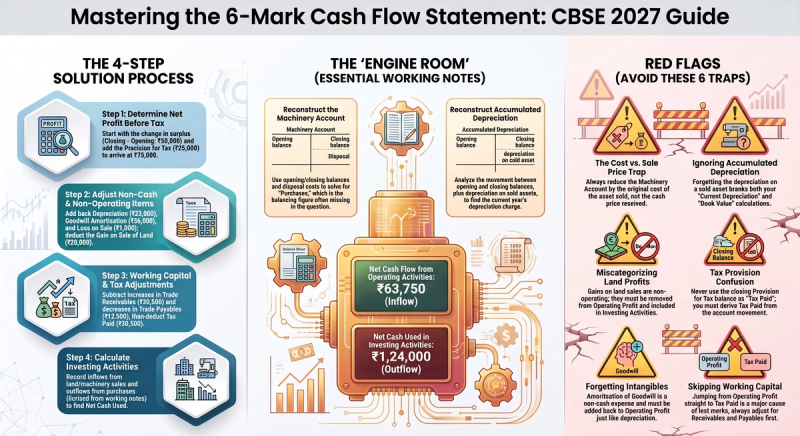 Cash Flow Statement Class 12: CBSE 2027 Sample Paper Q34 Solved Step by ...