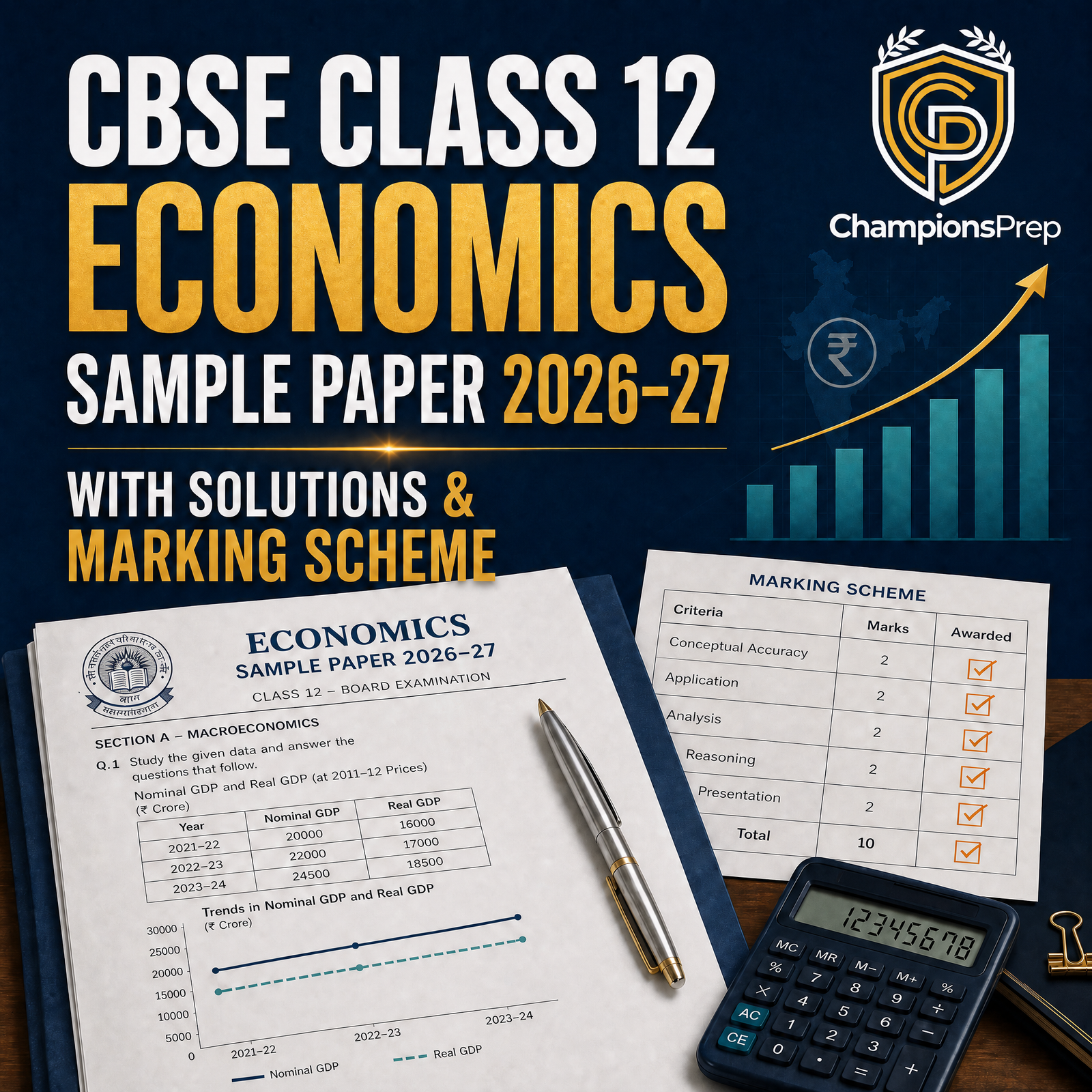 CBSE Class 12 Economics Sample Paper 2026-27 with Solutions & Marking Scheme — CBSE Class 12 Official Sample Paper