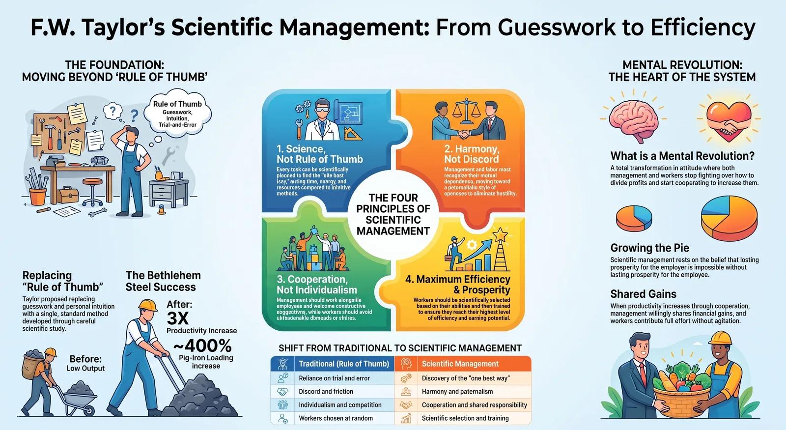 Taylor's Scientific Management: Principles and Mental Revolution