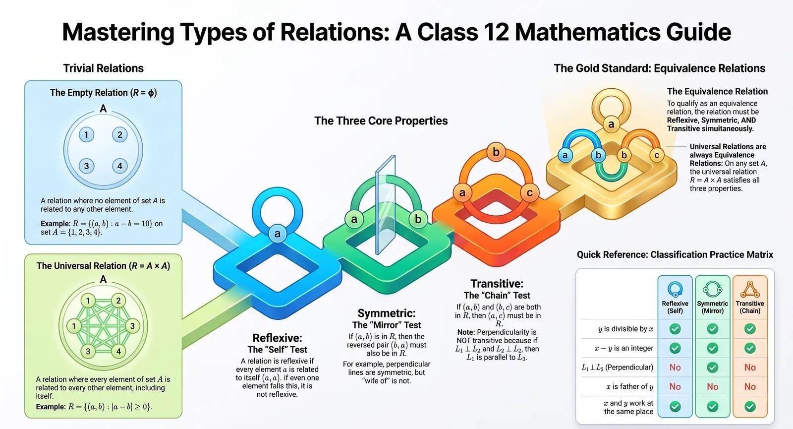 Types of Relations in Class 12 Maths – Reflexive, Symmetric, Transitive & More
