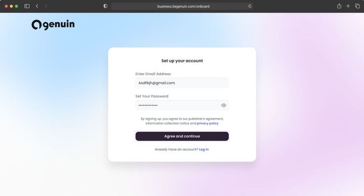 Create your Business Account on Brand Control Center (BCC)