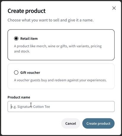 Choosing between a retail item and a gift voucher.