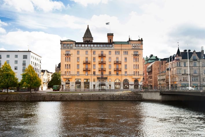 Elite Hotel Norrköping Fasad från vattnet konferens Östergötland