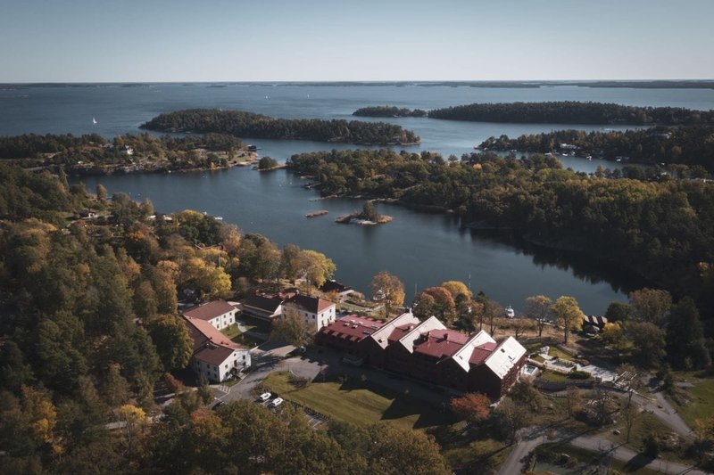 konferens södra Stockholm Smådalarö Gård Hotell & Spa flygbild
