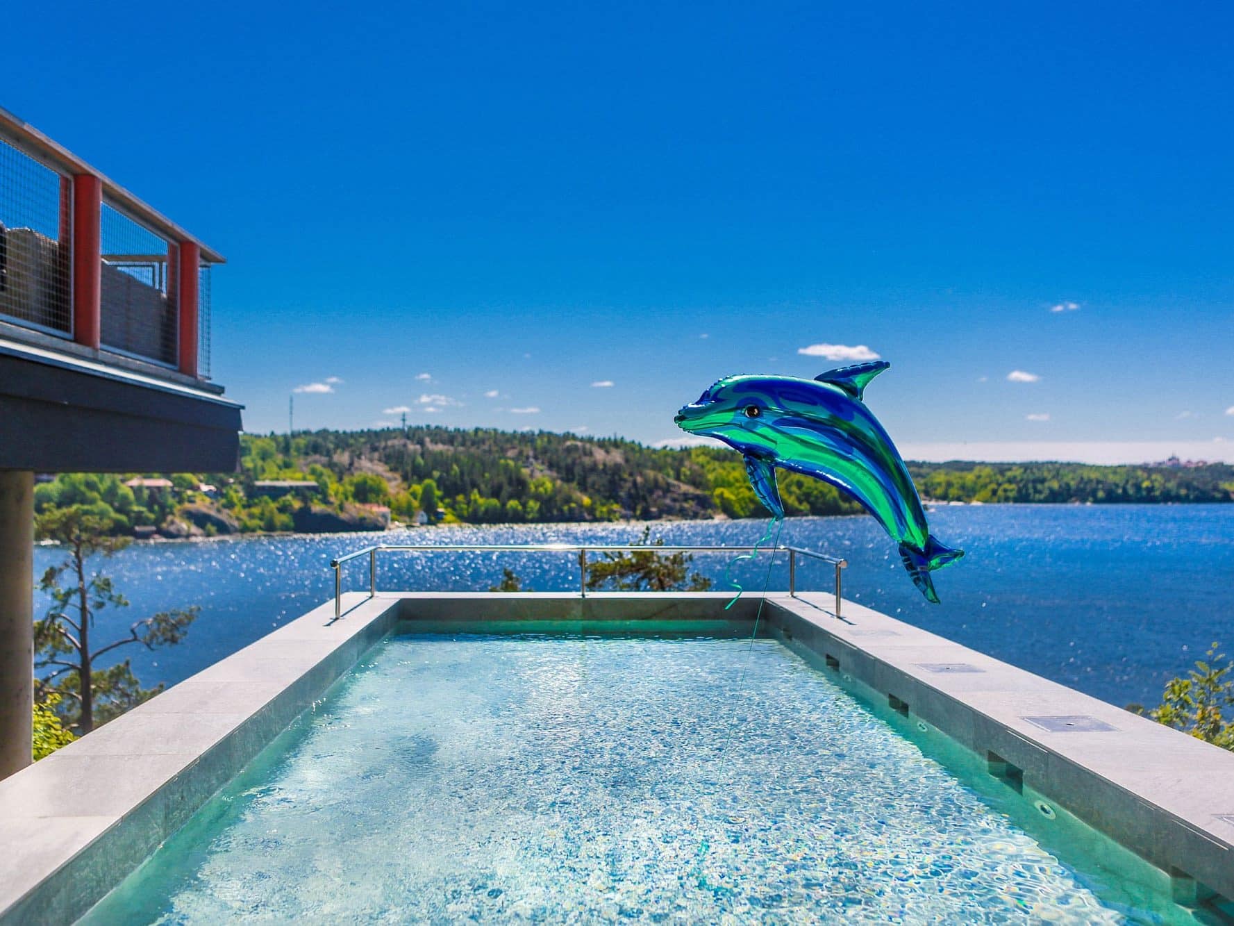 Högberga Gård konferens Lidingö pool med utsikt