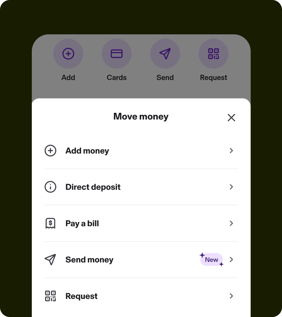 Add money modal