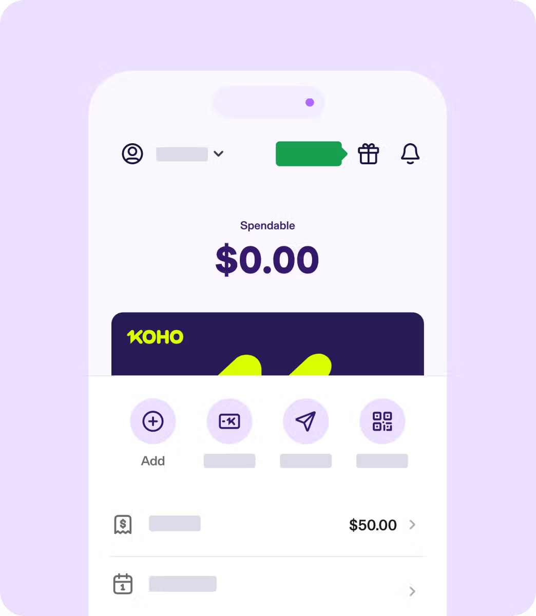 Add money to KOHO account