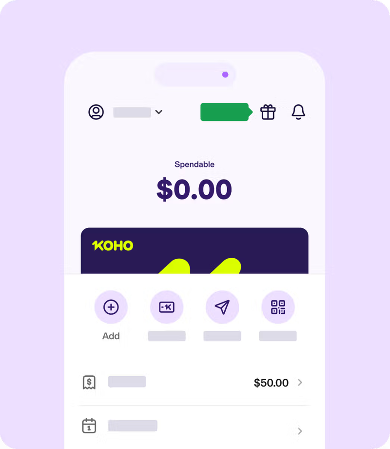 Add money to KOHO account