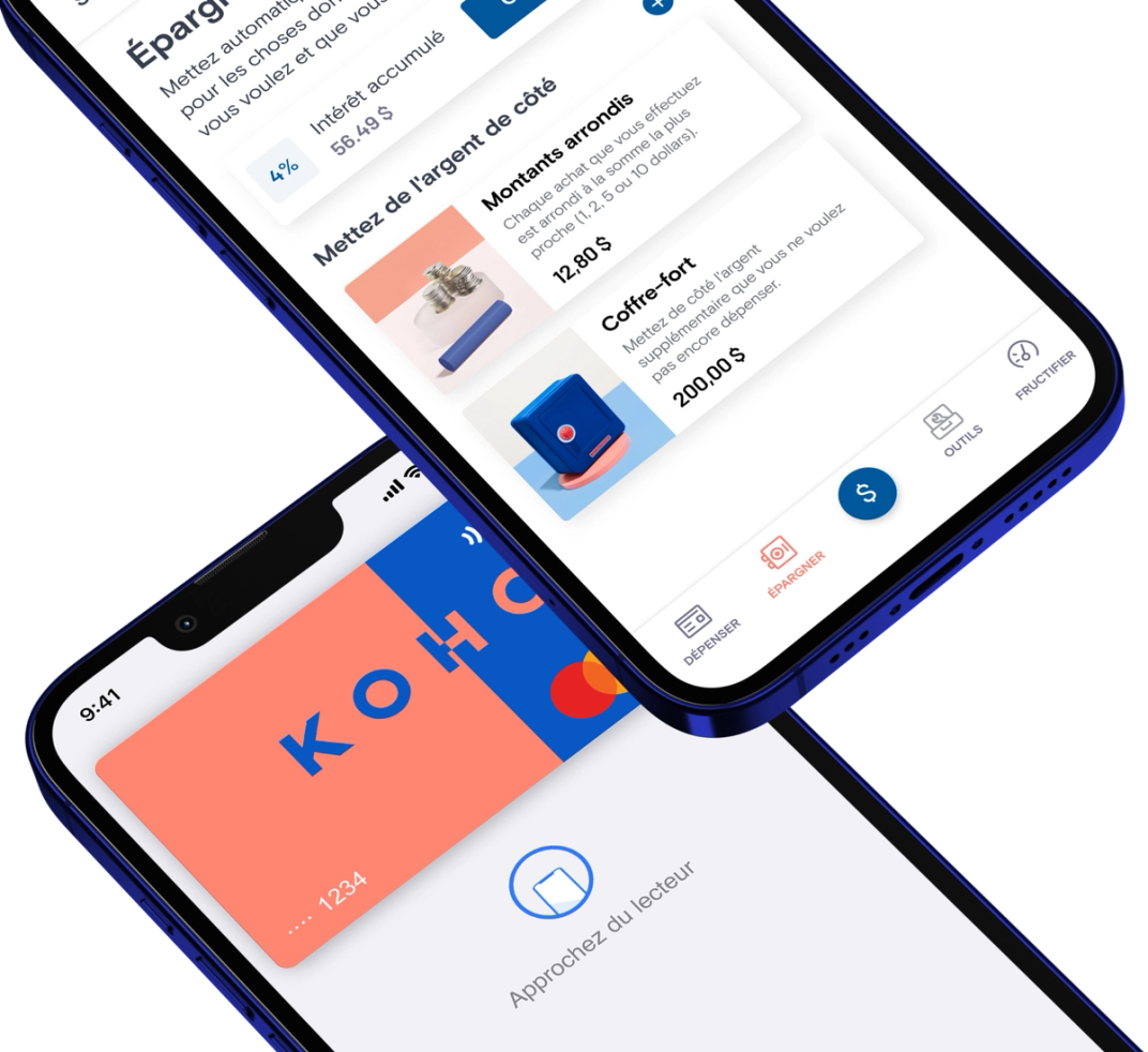 L'application mobile de KOHO facile à utiliser avec la carte virtuelle