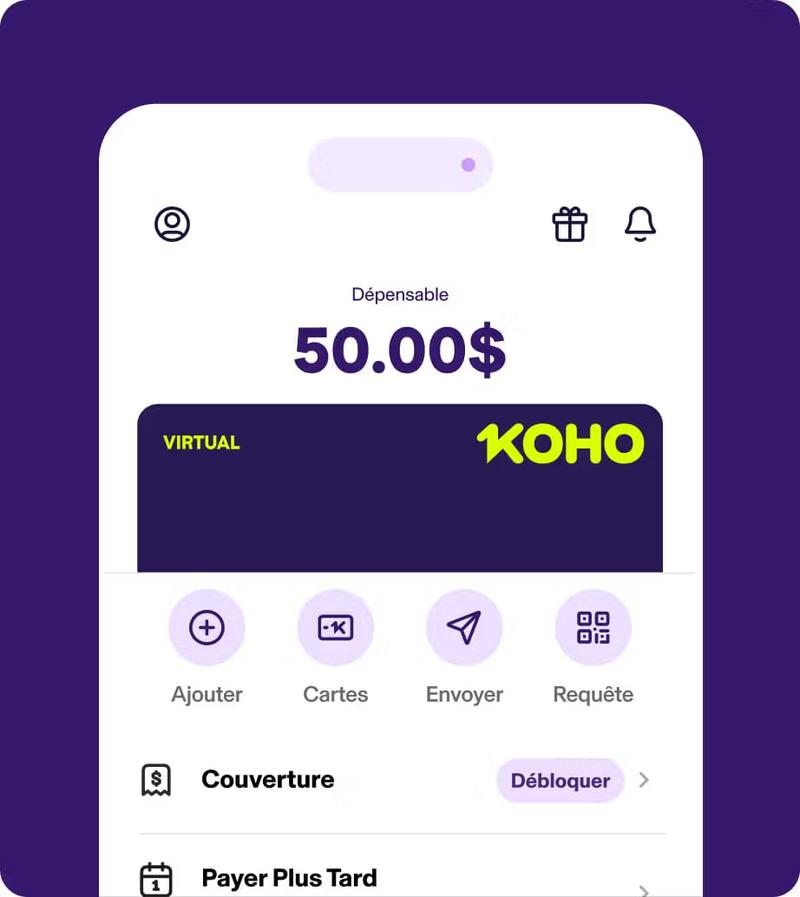 Activer Couverture dans l'appli