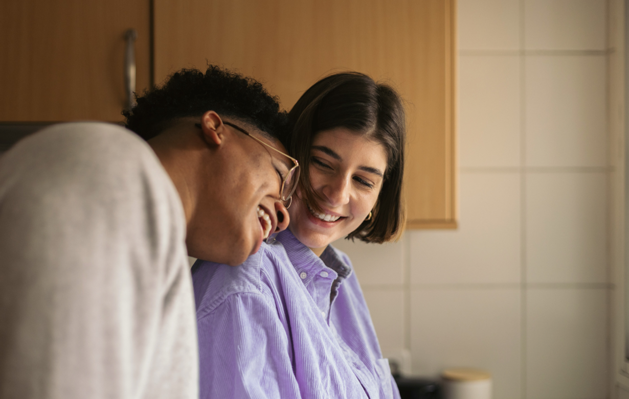 Couple managing joint finances together